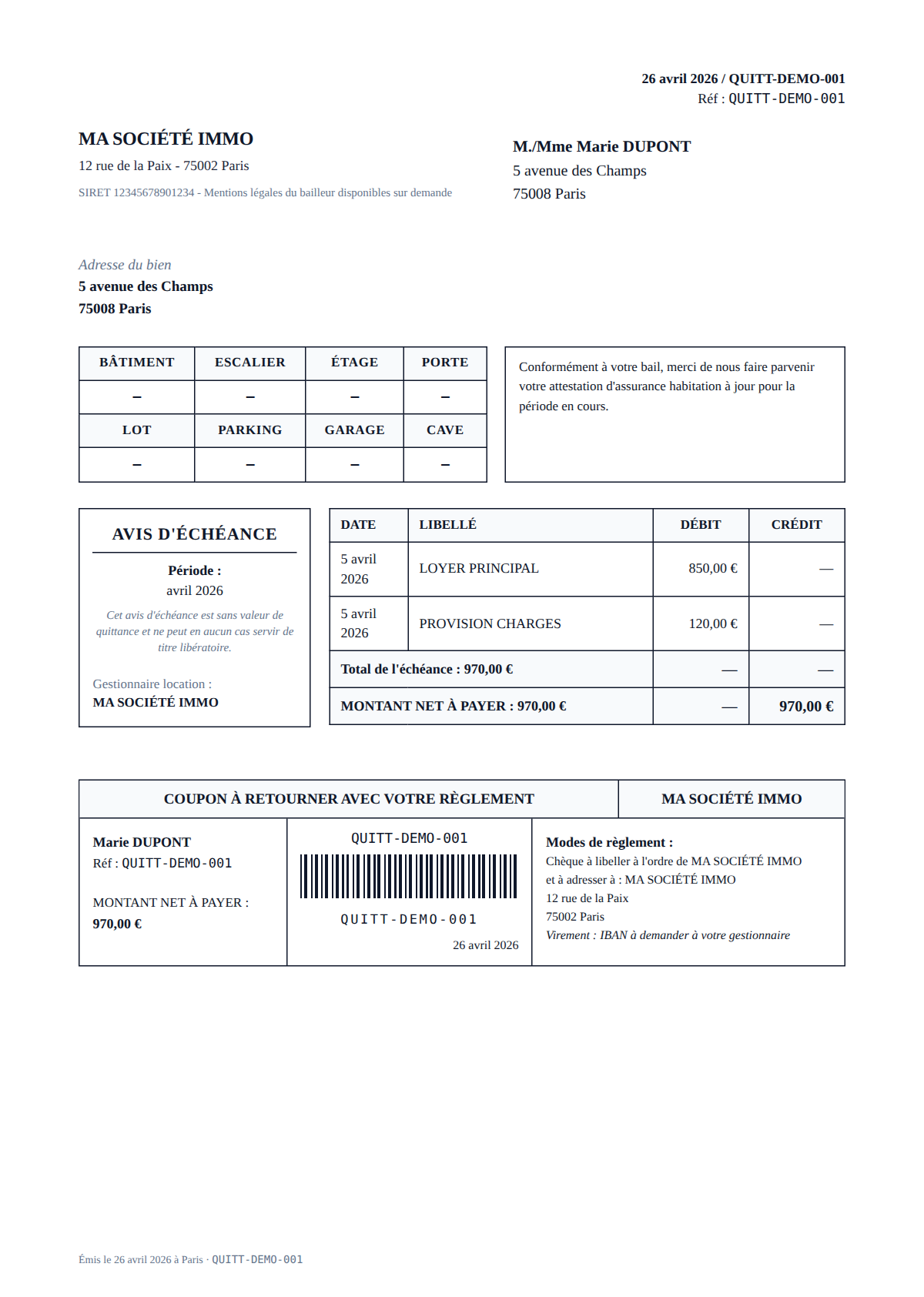 Aperçu Fiche gestionnaire